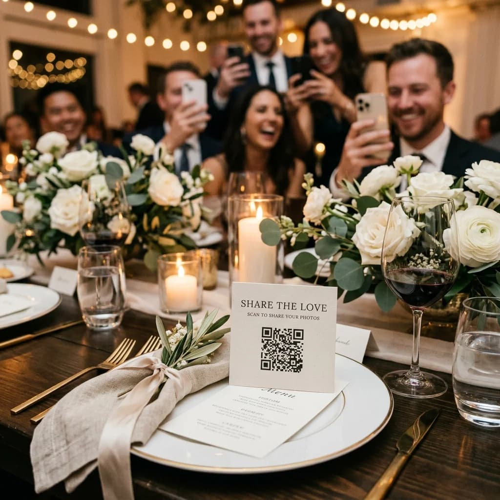 Guests contributing photos to a collaborative album