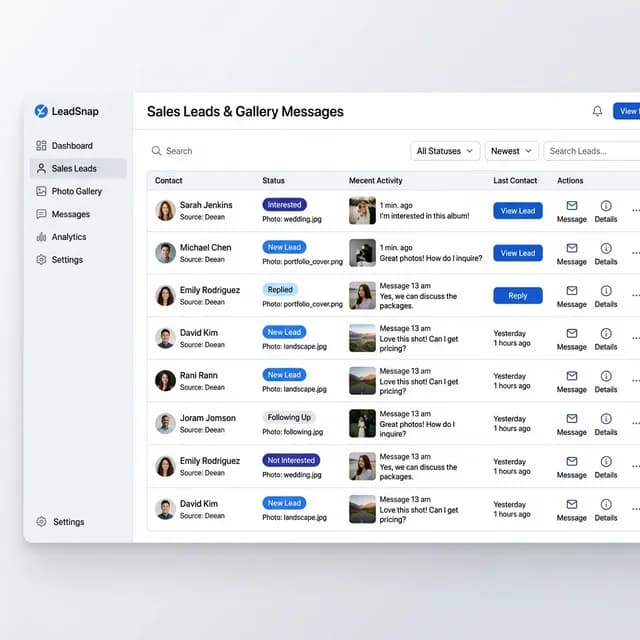 Gestionnaire de leads et messages