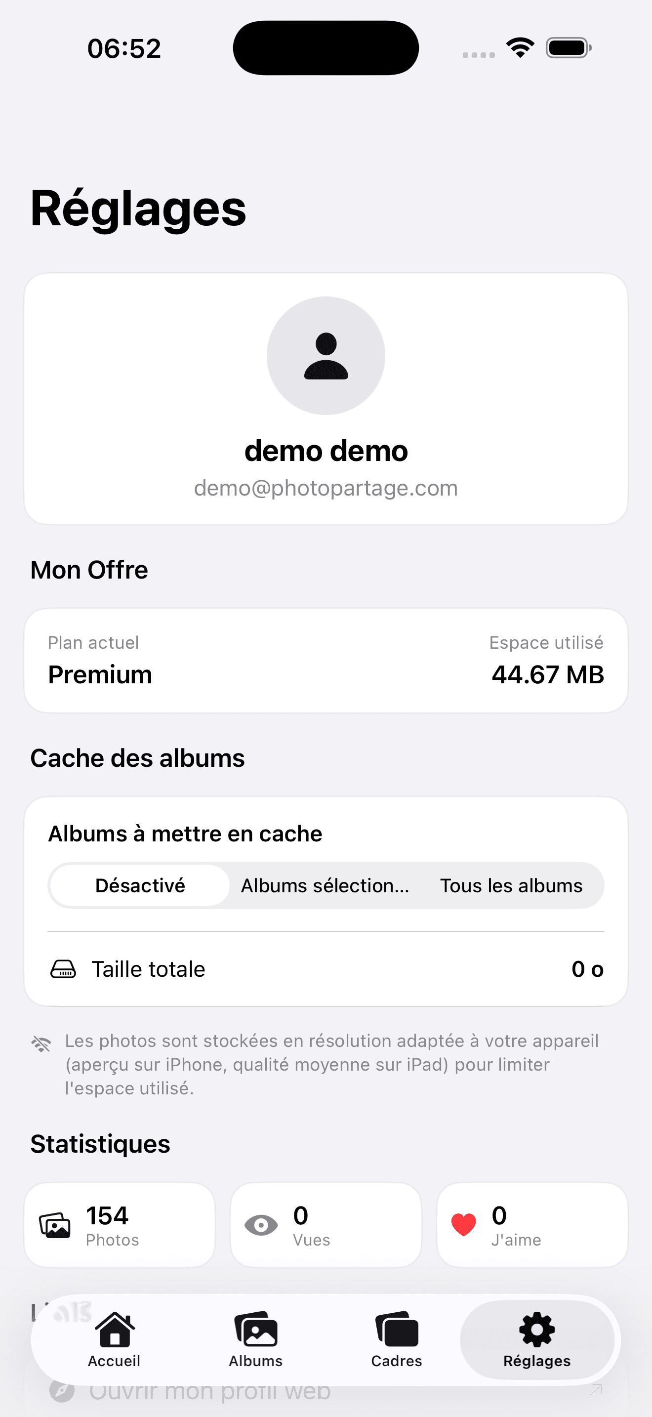 Offline cache — iPhone